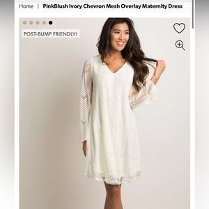 Pinkblush Maternity Chevron Mesh Overlay Dress
